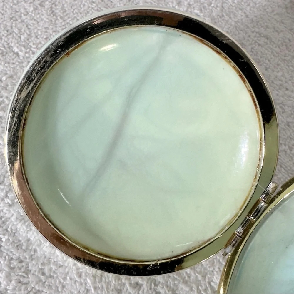 Vintage Genuine Alabaster Hand Carved Round Trinket Dish Cottagecore Boho - Picture 8 of 15